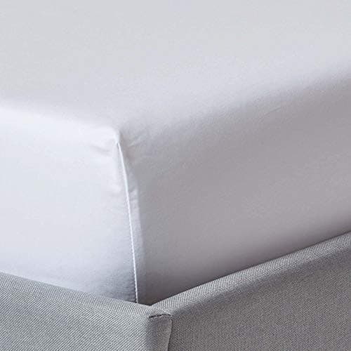 Image of HOMESCAPES 1000 Thread Count Egyptian Cotton White Extra Deep Fitted Sheet (18”) King Size Luxury Bed Sheet with Fully Elasticated Skirt