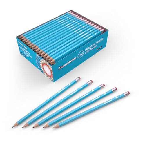 Image of Classmaster GP144HBET HB Graphite Pencils with Erasers - Ideal for Art, Drawing, and Shading (Pack of 144)