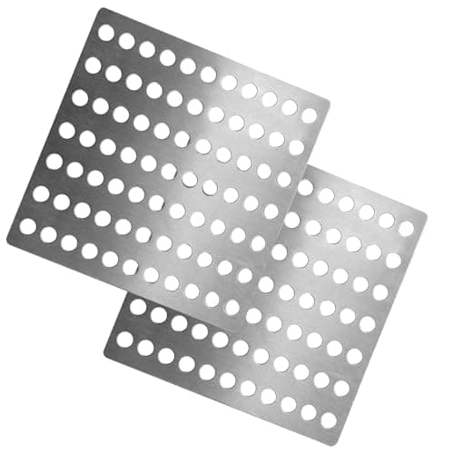 Image of 2 Pack Stainless Steel Drain Cover – 15x15cm Square Outdoor Drain Cover with 0.7cm Mesh Holes, Rustproof Drain Guard for Leaves & Debris, Grid Covers for Outside Drains, Garden & Shower Drainage