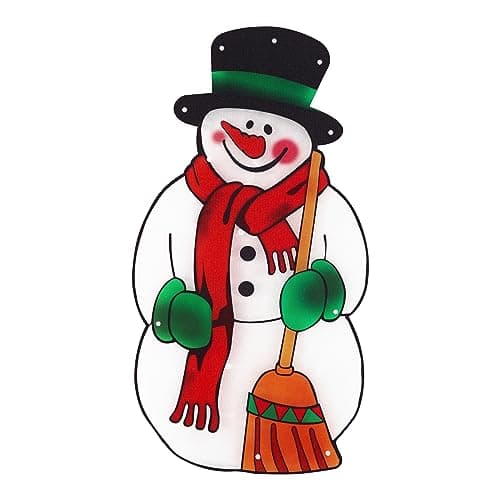 Image of The Benross Christmas Workshop LED Snowman Metallic Silhouette Light, White