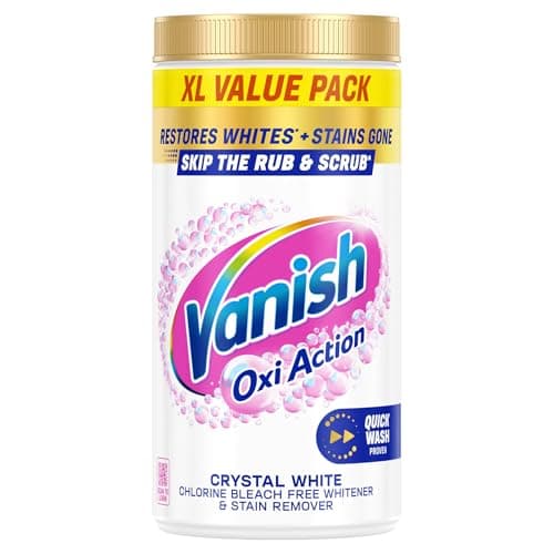 Image of Vanish Gold Crystal White Stain Remover Powder, 1.9kg, Oxi Action for Quick Wash, Restores Whites & Removes Tough Stains, Without Pre-treating
