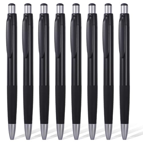 Image of MBAIYO 8Pcs Black Ballpoint Pens 0.7mm, Black Ink Ball Point Pens Retractable Writing Pen with Soft Grip for Smooth Writing Office Home Supplies and Gifts