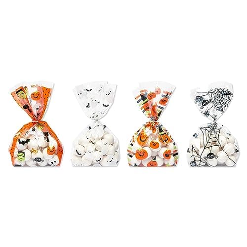 Image of American Greetings 12" Medium Halloween Goodie Bags, Ghosts (120-Count)