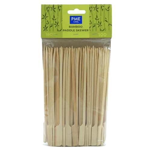 Image of PME LSK185 Bamboo Paddle Skewers 18cm, Pack of 100, Brown