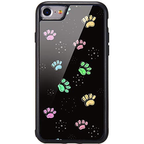 Image of MAYCARI Sublimation Cute Dog Paws Case for iPhone 7/8/SE 2020, Aluminum Plate Back Case with Soft TPU Bumper Cartoon Animal Phone Case Cover for iPhone 7/8/SE 2020