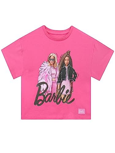 Image of Barbie Tshirt Girls | Girls Pink T Shirt for Summer Boxy T-Shirt | 8-9 Years