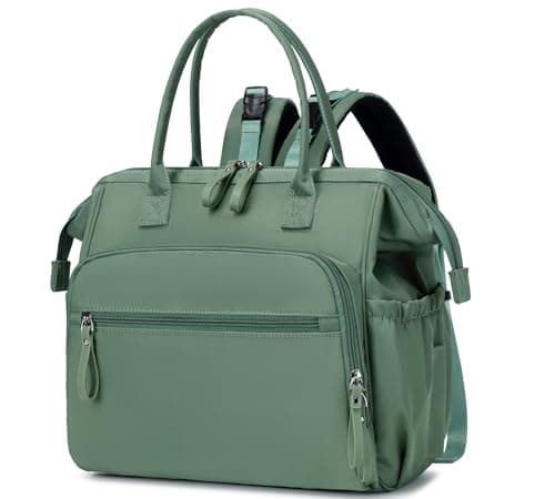 Image of LORADI Large Changing Bag Tote, 14 Pockets Baby Bag with Pram Clips and 3 Insulated Pockets, Baby Shower Gifts (Green, Large)