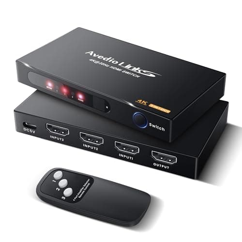 Image of HDMI Switch 3 in 1 Out 4K@30Hz, avedio links 3 Port HDMI Switch with Remote support 4K@30Hz, HDCP 1.4, UHD, 3D, Auto-Switch for PS5/4 Xbox Fire Stick