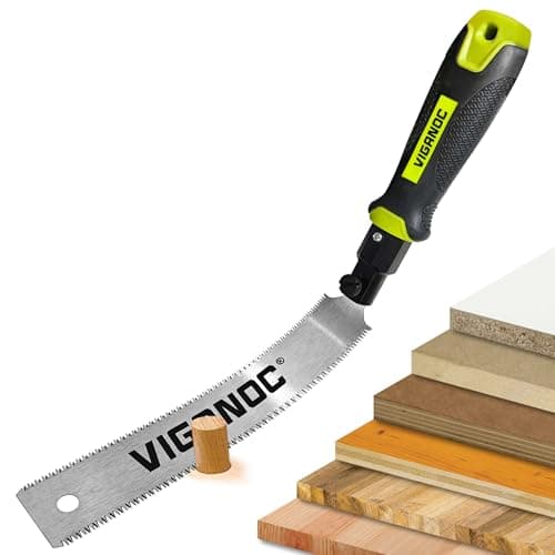 Image of Viganoc Japanese Hand Saw 180mm (7") Double-Sided Pull Saw, Flush Cut Handsaws, Double Edge Wood Saw, SK5 Flexible Blade 14/17 TPI for Woodworking