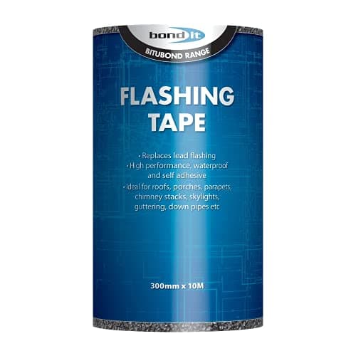 Image of Bond-It Flashing Tape 300mm x 10Metres - Peel & Seal self-Adhesive Flashing Tape That's Weatherproof, Tough, Flexible & Easy to use. Great for roof Repairs! Choice of Widths & Lengths., Black, BDF006
