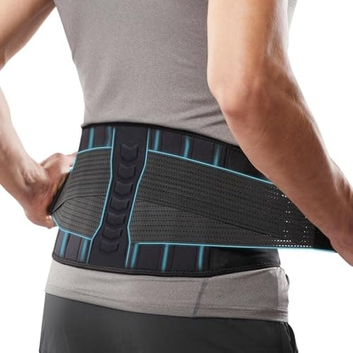 Image of Copper-Infused Back Support Brace – Lightweight Lumbar Belt with 6 Supportive Stays for Lower Back Pain Relief, Muscle Spasms, Strains, Arthritis, and Sciatica – for Men and Women (X-Large)