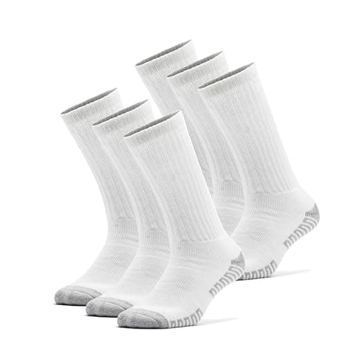 Image of AMELLE® 6 Pairs Unisex Diabetic Socks Non-Elastic Non-Binding Extra Wide Top Breathable Neuropathy Socks For Swollen Feet & Legs Full Cushioned UK 9-12 (White)