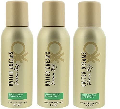 Image of Benetton United Dreams Dream Big Ladies Womens Deodorant Body Spray 150ml 3 Pack