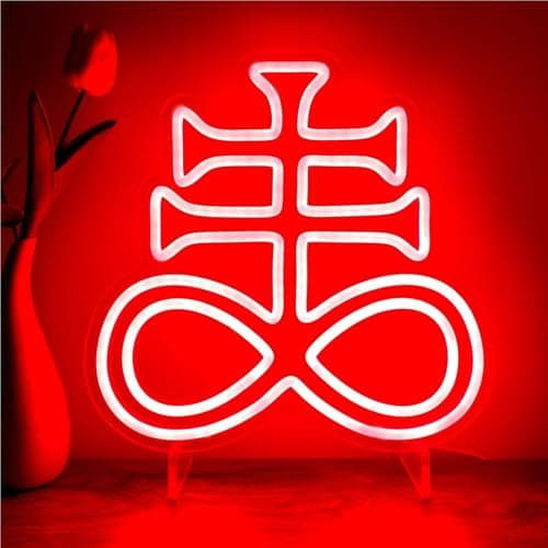 Image of BedEuu Jesus Neon Sign - Dimmable Cross LED Wall Decor for Bedroom, Living Room, Church, Christmas & Easter Gifts, Religious Home Decor 15.75in(Red-A)