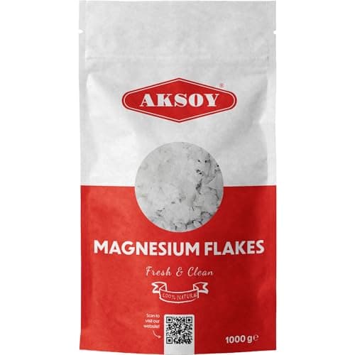Image of Aksoy Magnesium Flakes 1kg Pure Magnesium Chloride Bath Flakes for Muscle Relaxation, Joints & Recovery Ideal for Baths, Foot Soaks & Beauty Use