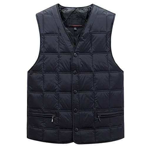Image of Down Liner Vest Men's Down Vest V-Neck Waistcoat Warm & Cosy Outdoor Bodywarmer - Ideal for Winter Dark Blue