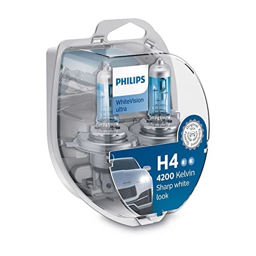 Image of Philips WhiteVision ultra H4 car headlight bulb, 4.200K, set of 2