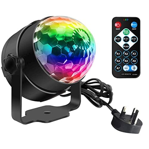 Image of Disco Lights, SEBRUANC Mini Disco Ball LED Party Lamp Music Controlled Disco DJ 360° Rotating Ball Light 3W RGB Stage Lights with Remote Control for Home Parties Birthday KTV Party Christmas 1pc