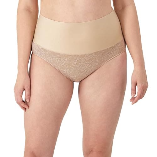 Image of Maidenform Women's Shapewear, Tame Your Tummy Firm Control Brief Underwear, Toning Shaper, Transparent/Nude Lace, M