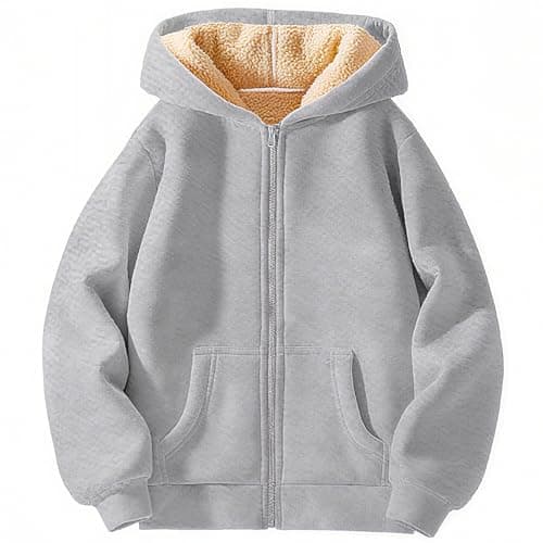 Image of Valcatch Boys Girls Fleece Zip Up Hoodie Jacket, Kids Sherpa Lined Sweatshirt with Hoody and Pocket, Soft Thick Warm Long Sleeve Zipped Coat, Fall Winter Hoodies Outerwear for Casual School Outdoor