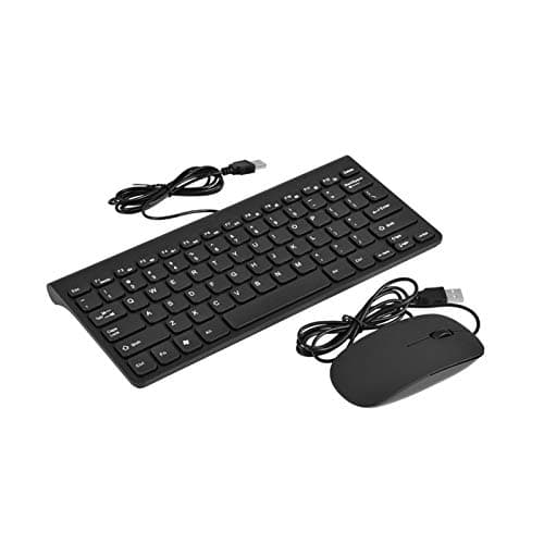 Image of Richer-R Wired Keyboard and Mouse Set,Portable and Lightweight Ultra-Thin USB Wired Keyboard Optical Mouse Mice Set Combo for PC Laptop(Black)