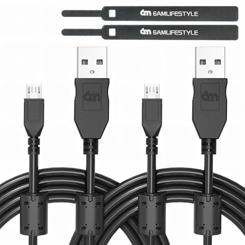 Image of 6amLifestyle Controller Charger Cable - 3M USB Charging Lead Compatible with PS4 & Xbox One