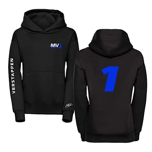Image of Children's Studio 24 Signature Collection Verstrappen Hoodie F1 Verstrappen Signature Sweat Red Bull 1 F1 Racing Hoody Free UK Shipping (11-13 Years, Navy)