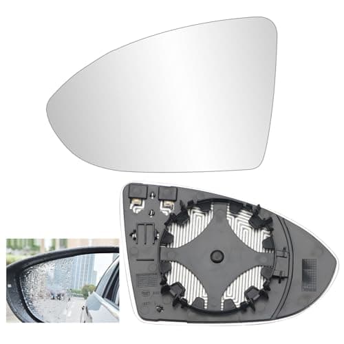 Image of Left Side Wing Mirror Glass for VW Golf MK7 2013-2020 Car Replacement Glass Heated with Support Plate Door Mirror Compatible with Lamando 2015-2018 Touran L 2016-2018 (OEM: 5G0857521)