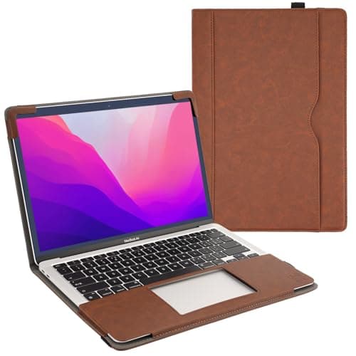 Image of TYTX Leather Case Compatible with NEW MacBook Pro 13 Inch M2 M1 A2338 A2289 A2251 A2159 A1989 A1706 A1708 2021 2020-2016 Release,Leather Laptop Case Protective Folio Book Cover, Dark Brown