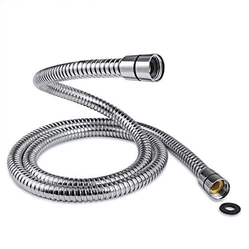 Image of Shower Hose 1.5m - SAMODRA 10mm Large Bore Stainless Steel Shower Hose Replacement Leakproof & Anti-Kink, Chrome
