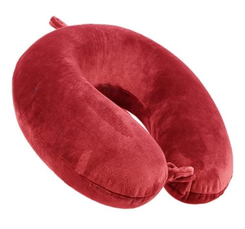 Image of kierain Travel Pillow - Memory Foam Neck Pillow Support Pillow,Luxury Compact & Lightweight Quick Pack for Camping,Sleeping Rest Cushion (Red)