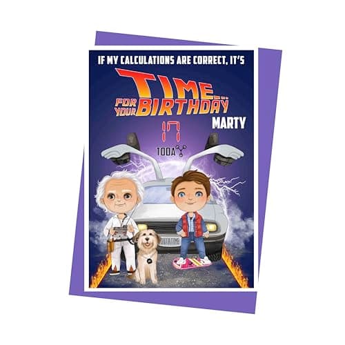 Image of Back to the Future inspired Birthday Card - personalised