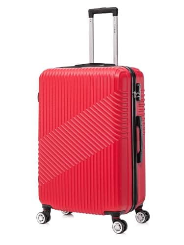 Image of FLYMAX 29" Large Suitcases 4 Wheel Spinner Super Lightweight Luggage Hard Shell Durable Check in Hold Built-in 3 Digit Combination Red