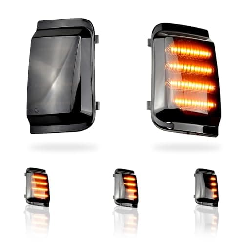 Image of MKptopia LED Dynamic Side Marker Turn Signal Light Side Marker Fender Sequential Flashing Compatible with Peu-geot Boxer Fia-t Ducato 2006-2019-Black(Upgraded Version)