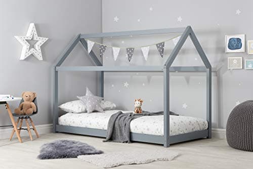 Image of Birlea, House Kids Bed, Grey, Pine, 90cm