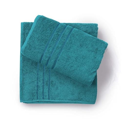Image of Hadi London Bath Sheets Large Bath Towels 2 Pack Egyptian Cotton Super Soft Hotel Quality Highly Absorbent Jumbo Bath Sheet Towel 75 x 140 cm (TEAL)