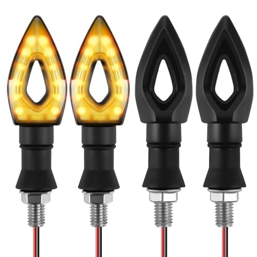 Image of URAQT Motorcycle Led Turn Signal Light, 4 PCS Universal Watertight Motorbike Turning Indicators, 12V Turn Signals Blinker, Daytime Running Lights Brake Lights for Motorcycle Scooter (Amber)