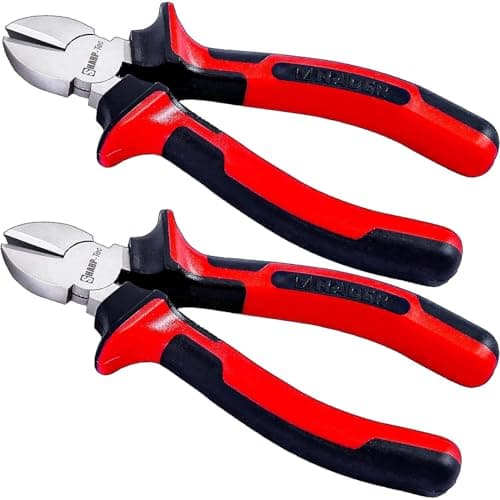 Image of Sharp-tec 2Pcs Wire Cutters Set, 160mm Side Cutters with Anti-Slip Handle, 6-inch Professional Diagonal Cutting Pliers for DIY, Household, Workshop