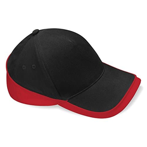 Image of Beechfield Teamwear Cap in black / classic red