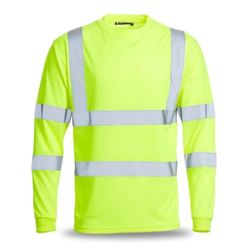 Image of Blackrock Hi-Vis Long Sleeve T-Shirt, Yellow High Visibility Work Top, for Men Women Unisex, Work Utility & Safety PPE Workwear, EN20471 Class 3 Certified - Size XL