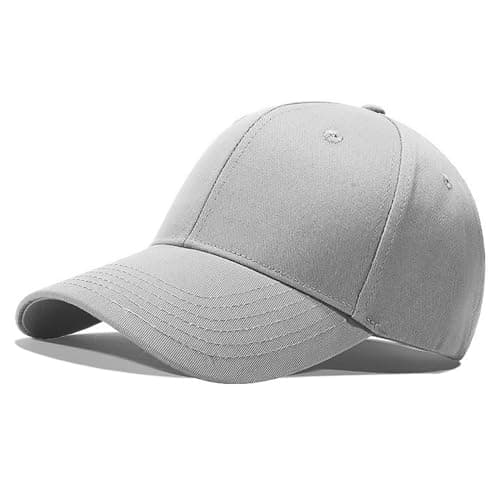 Image of Favuit Baseball Cap, Mens Golf Cap Unisex Adjustable Cotton Sports Sun Visor Hat Classic Dad Cap Trucker Hat Casual Plain Hats for Outdoor Men Women UK(Grey)