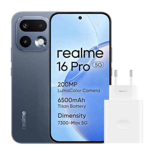 Image of realme 16 Pro 5G Smartphone, 8GB+512GB, 144Hz AMOLED Display 6.78", Battery 6500mAh, Camera 200MP OIS, IP69K, 45W Fast Charge, Dual SIM, Next AI,Grey(No Adapter)