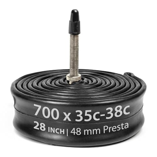 Image of Fincci Bike Inner Tube 700c x 32c x 35c x 38c - Gravel Inner Tube 28" inch with 48 mm Presta Valve for City, Road, Electric, Hybrid, Folding Bicycle - Accessori for tires 622