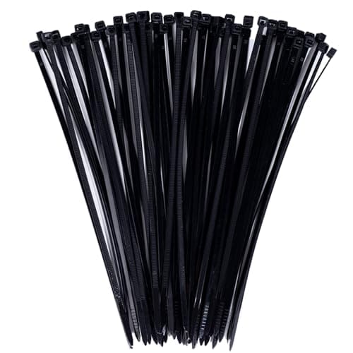 Image of Cable Ties Black, 100 Pack Zip Ties 10 inch UV Resistant, 250mm x 3.6mm Tensile Strength 40lbs, Nylon Plastic Self Locking Large Heavy Duty Cable Wrap for Tidy Wires Home Workshop and Garden