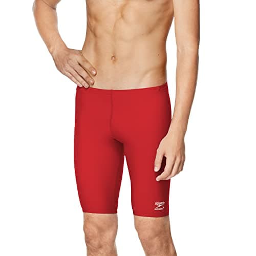 Image of Speedo Mens Swimsuit Jammer Endurance+ Solid USA Adult, Team Red, 32