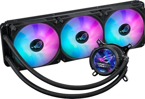Image of Asus ROG STRIX LC III 360 ARGB LCD Liquid CPU Cooler, 360mm, 7th Gen v2 Asetek Pump, ARGB Fans, Customisable LCD Display, Rotatable Water Block