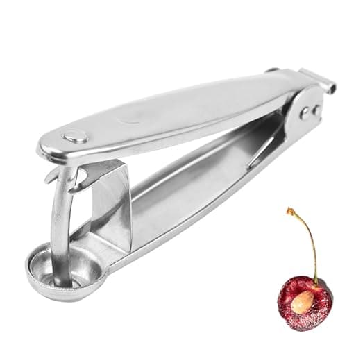 Image of KinetiCore 4.5 Rated Cherry Pitter, Food Grade 304 Stainless Steel Fruit Stoner, Multi-Function Seed Remover Tool for Cherries, Grapes, Olives, Cranberries, Dishwasher Safe for Home & Picnic