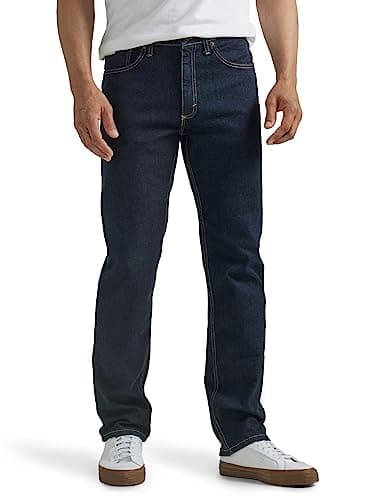 Image of Wrangler Men's Free-to-Stretch Regular Fit Jean, Rinse Denim, 34W x 30L