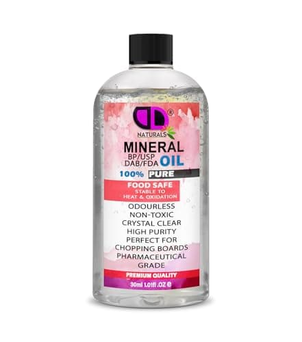 Image of DD Teck Food Grade Mineral Oil – Chopping Board Oil for Cutting Boards, Butcher Blocks & Countertops – Food Safe Wood Conditioner for Wood, Bamboo, Slate & Stone (30ml Cap)