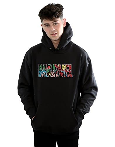 Image of Marvel Comics Men's Logo Character Infill Hoodie Black X-Large